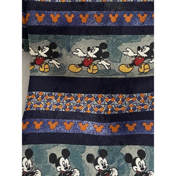 DISNEY STORE Silly Mickey Mouse Silk Tie Repetitive Stripe Pattern - Picture 6 of 8